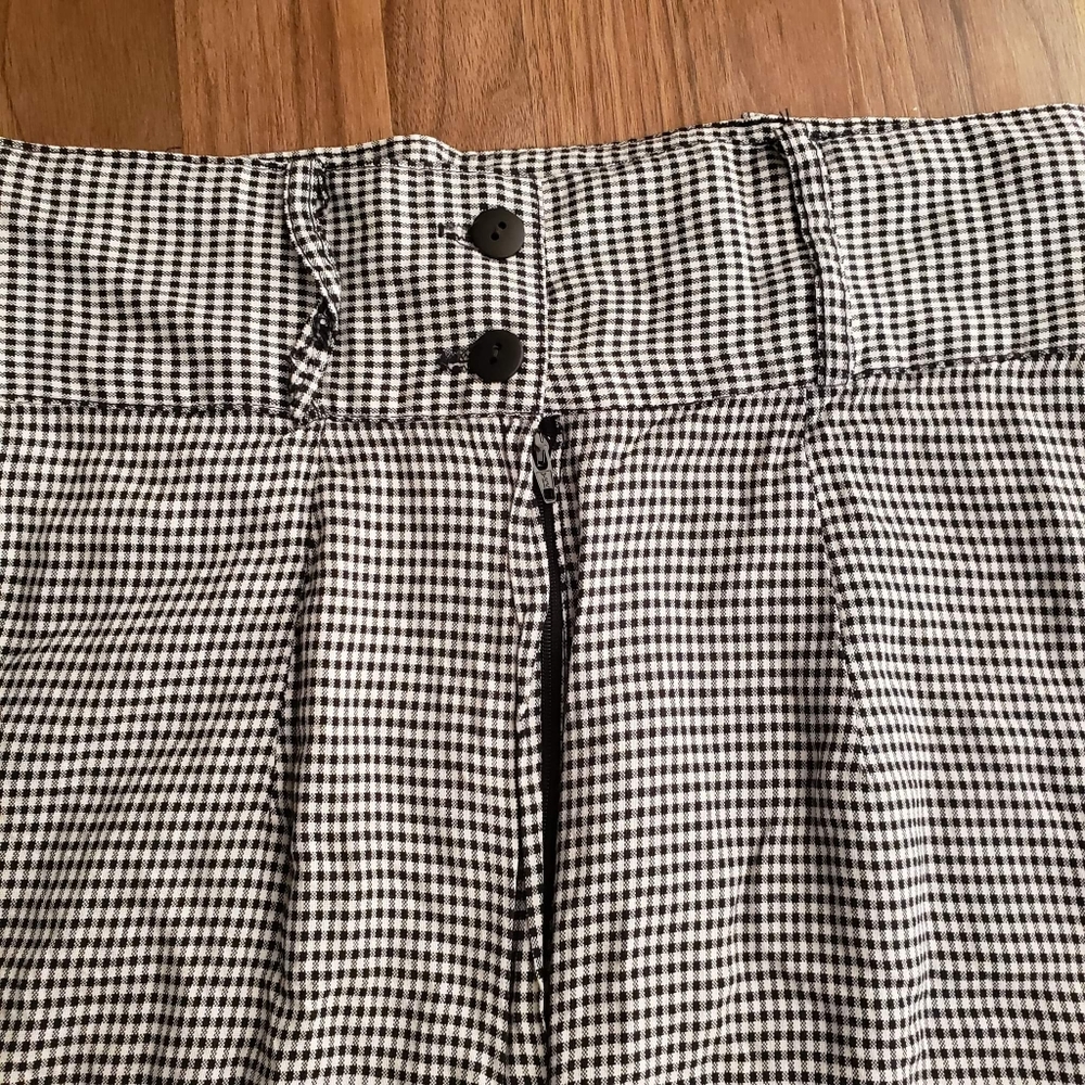 Set of 2 - Vintage Houndstooth & Gingham Print Pencil Skirts in Black/White Sz S - Picture 9 of 11